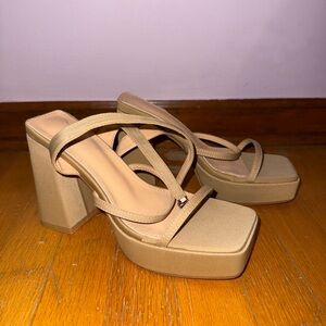 SHEIN Tan Platform Sandals